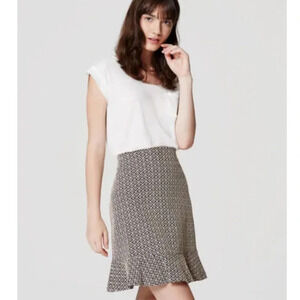 LOFT JACQUARD RUFFLE SKIRT